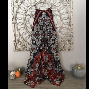 Handkerchief dress MSK Orange Black Flowy